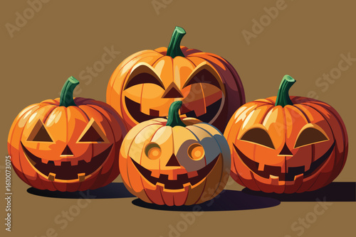 Six Cartoon Halloween Animals A Vector Illustration Featuring Spooky Characters