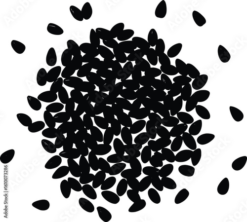 flaxseed on white background.eps