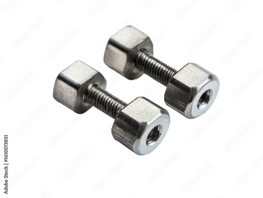 Two Metal Bolts with Hex Nuts Two Metal Bolts with Hex Nuts