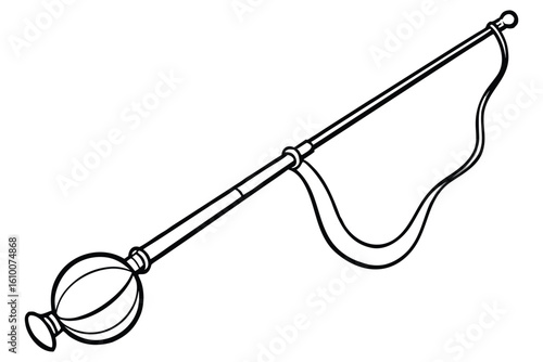Berimbau silhouette on white background musical instrument design