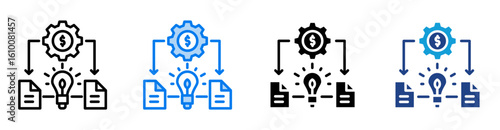Framework icon set multiple style collection