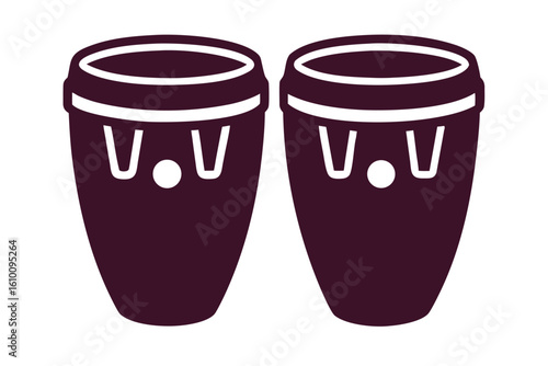 Conga drum silhouette on a clean white background