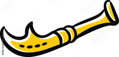 Silhouette of a duduk musical instrument on a white background