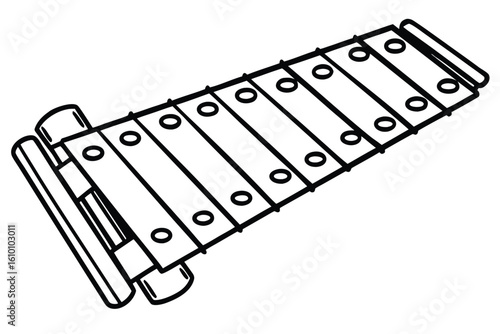 Musical instrument glockenspiel silhouette on white background