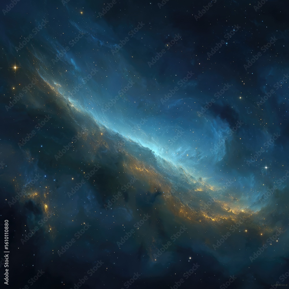 Fototapeta premium Cosmic nebula, swirling colours, deep space