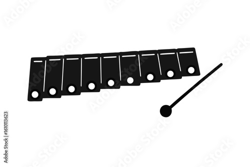 Simple black xylophone silhouette on a white background
