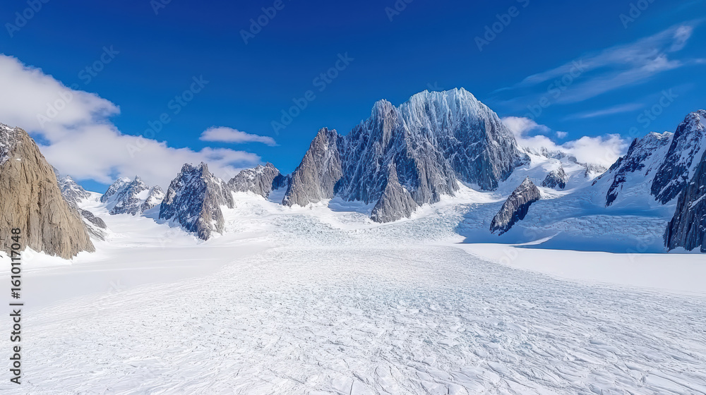 custom made wallpaper toronto digitalMajestic glacier flowing down towering ice covered mountain under clear blue sky