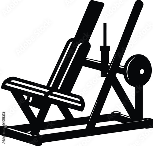 leg press machine on white background.eps