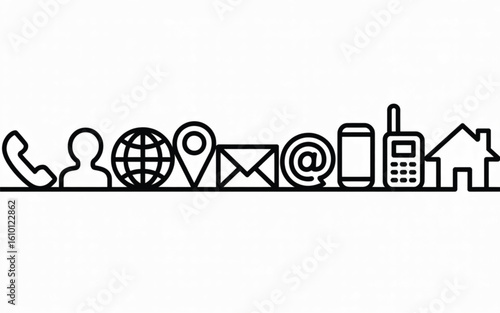 Communication icons contact methods phone person