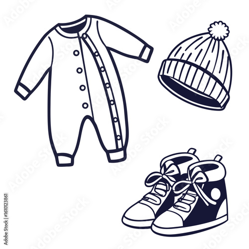 Baby clothes and shoes set onesie booties