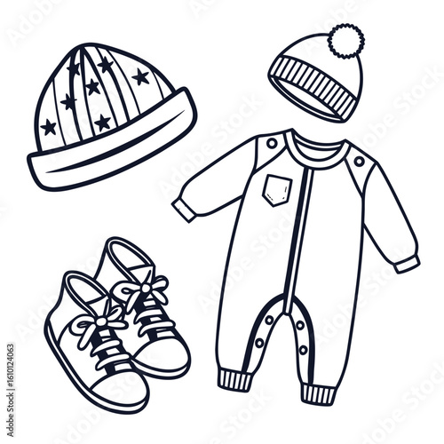 Baby winter clothing set with hats and booties baby clothes winter wear
