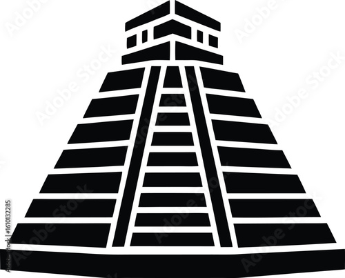 mayan pyramid on white background.eps