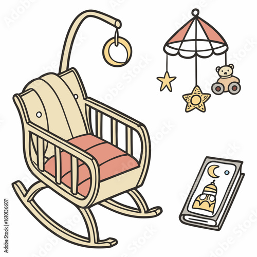 Nursery Rocking Chair Mobile and Storybook baby mobile