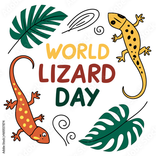 WORLD LIZARD DAY vector illustration