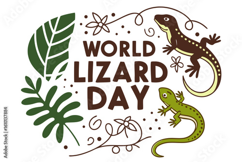WORLD LIZARD DAY vector illustration