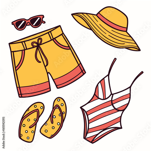 Summer beachwear collection vacation clothing