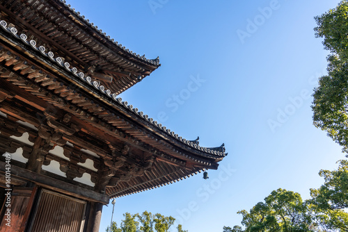 Toji (Kyo-o-ko-ji) is a historic Buddhist temple with a five-story Japanese wooden pagoda and a statue of a deity dating back to the 8th century.