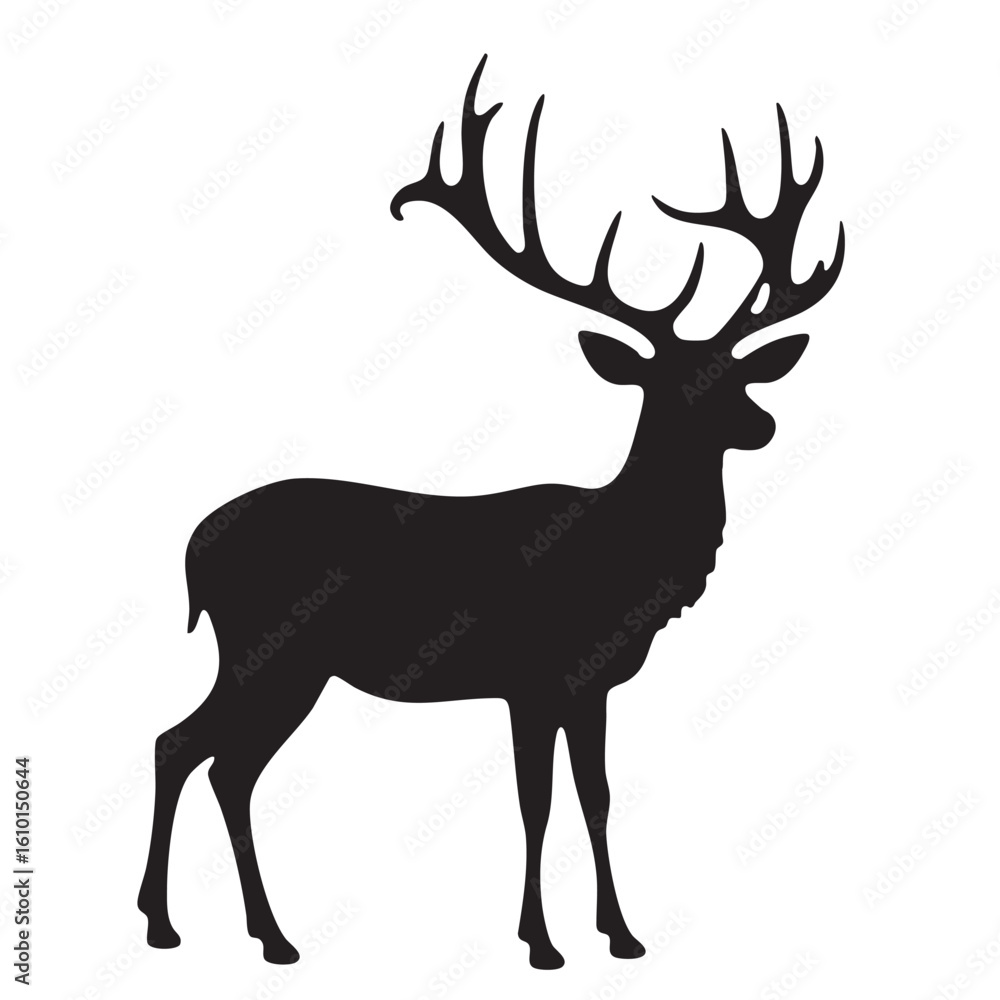Fototapeta premium Cartoon Deer Vector – Forest Animal Illustration in Minimal Style