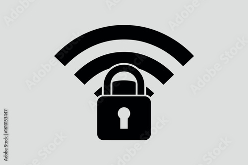Secure wi fi network protection and wireless security icon