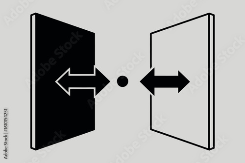 Opposite forces meeting at a central point with arrows indicating direction