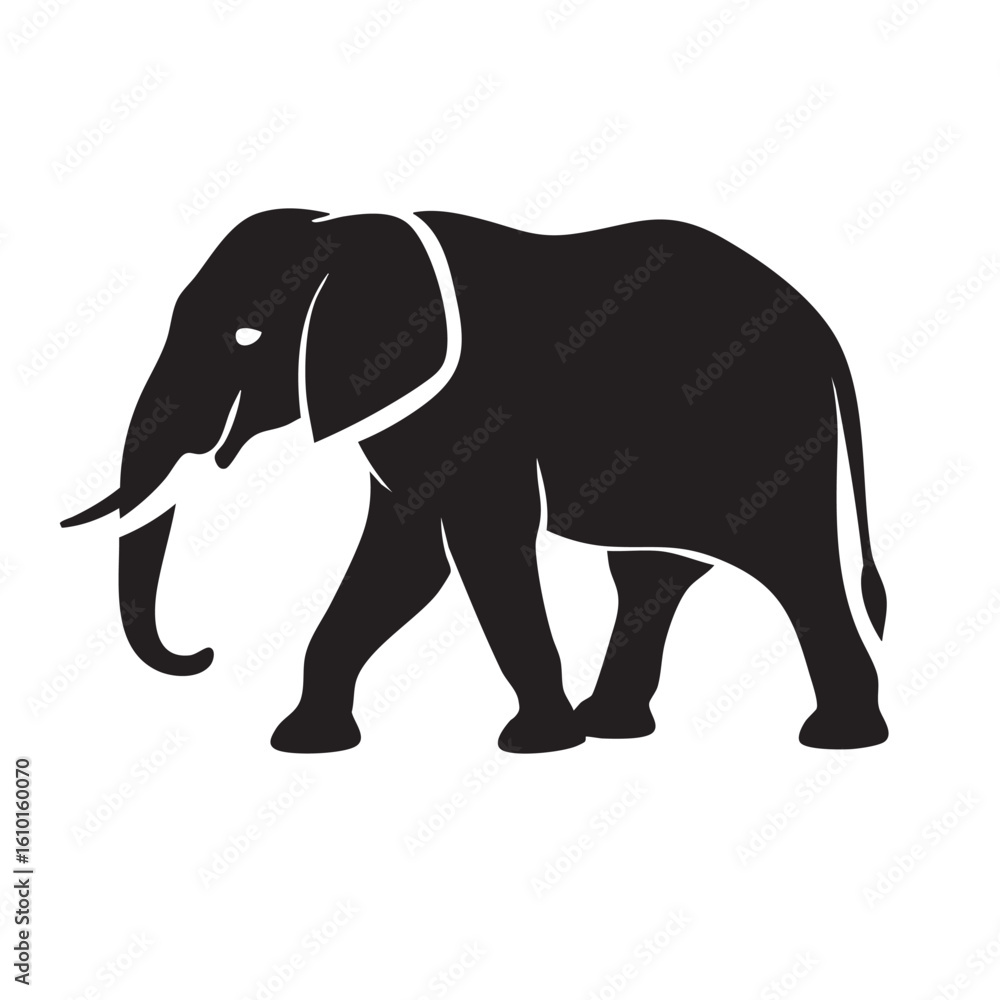 Fototapeta premium Elephant Vector Clipart – Cartoon Safari Animal Illustration in Flat Style
