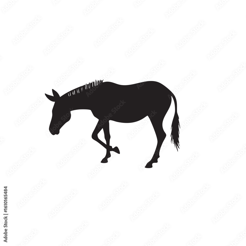 Obraz premium Horse Vector Clipart – Hand-Drawn Cartoon Farm Animal Illustration