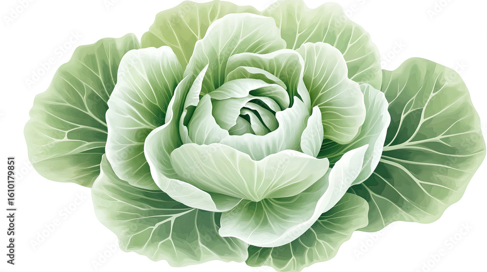 Obraz premium fresh cabbage on white background
