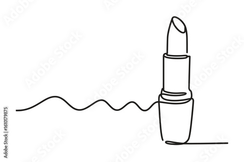 Continuous line vector of lipstick cosmetic, modern makeup sketch with editable stroke and minimal detail