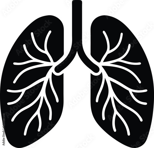 Human Lungs Silhouette Icon