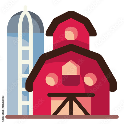 barn and silo icon