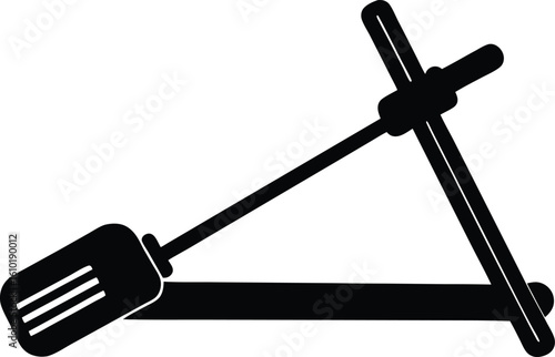 rowing machine handle on white background.eps