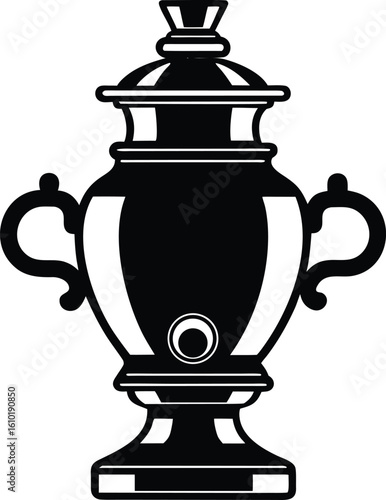 russian samovar on white background.eps