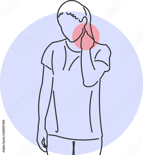 Woman experiencing severe pain in the neck area