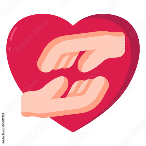 heart and hands empathy concept icon