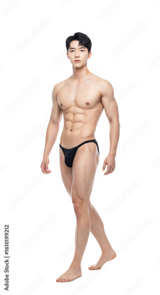 Fit Asian male in black brief, showcasing toned physique. Ideal for fitness, bodybuilding, health, and athletic themes.
Fit Asian male in black brief, showcasing toned physique. Ideal for fitness, bodybuilding, health, and athletic themes.