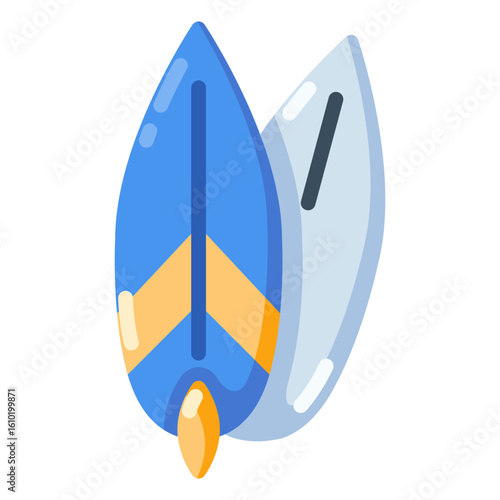 Surfing Board flat icon