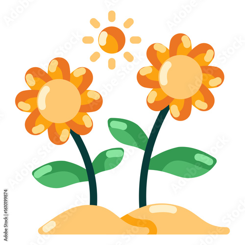 sunflower and sun