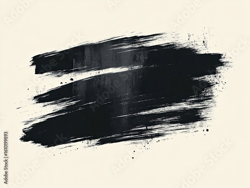 Monochrome abstract grunge brushstrokes creating a textured background