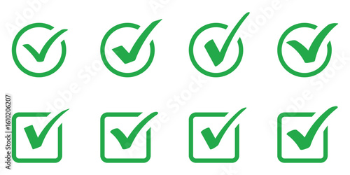 Free Download Check mark icon button set. Green check box icon with correct, accept checkmark icons tick box checked. Checkmark vector, checkmark icon set, approved symbol - GFXLoad
