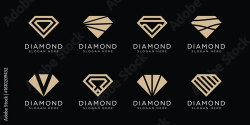 set of diamond logo vector design