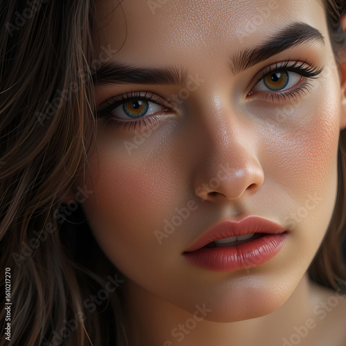 Sensual serious young woman looking at the camera, portrait
