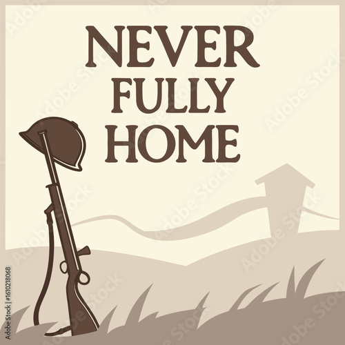 Never Fully Home A Memorial Illustration for Veterans and PTSD Awareness