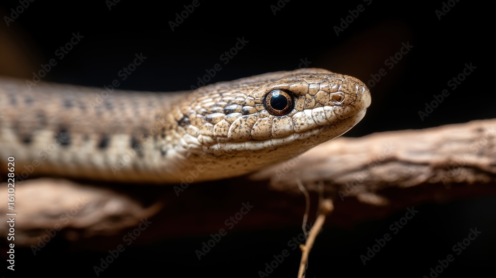 Obraz premium Slithering encounter close-up of a skink in a dark habitat animal photography nature environment detailed view