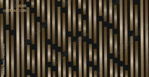 Abstract gold and black vertical stripes pattern, elegant metallic texture design.
