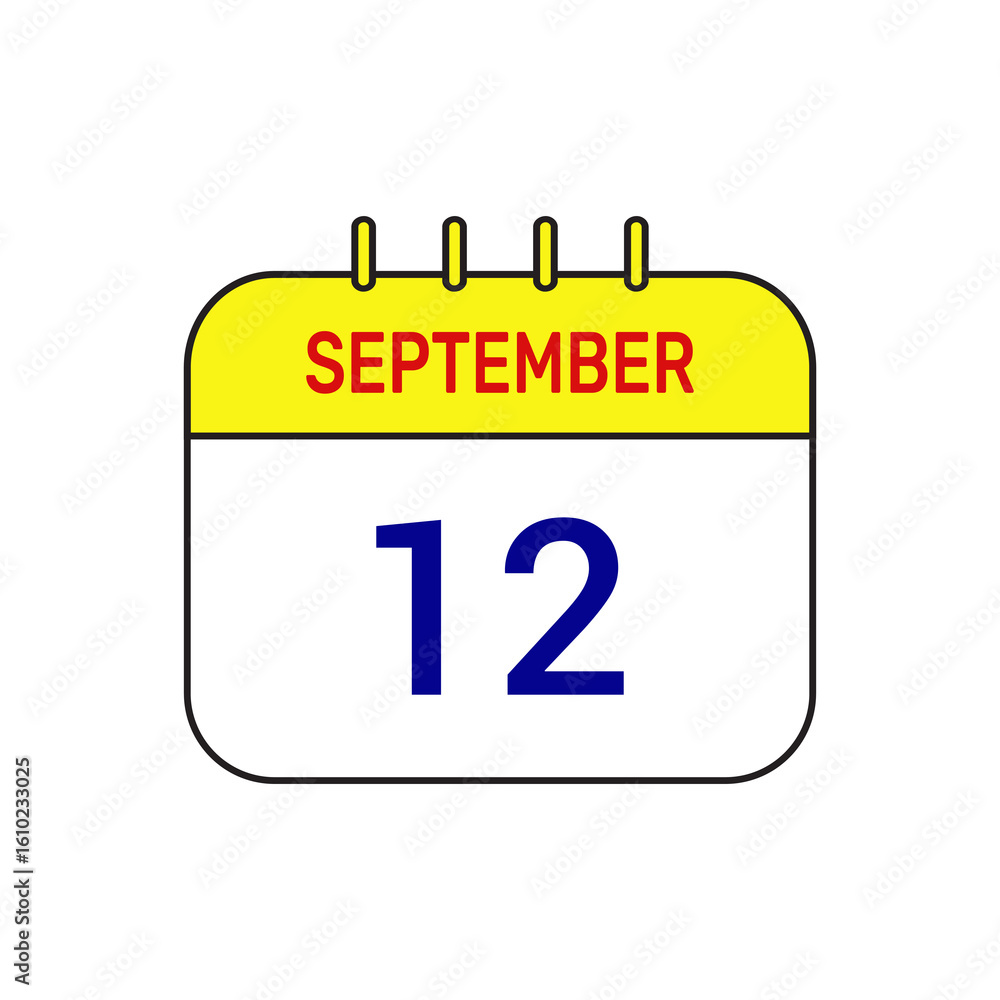 Fototapeta premium 12 september calendar icon vector illustration design