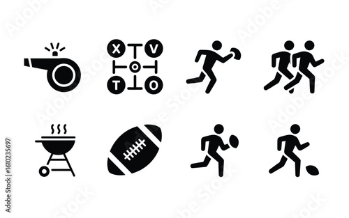 American football sport icon set