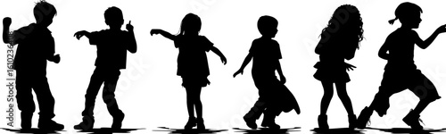 children playing silhouette