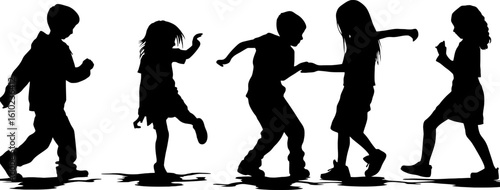 children playing silhouette