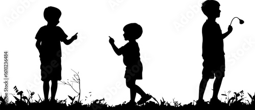children playing silhouette