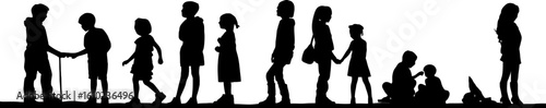 children playing silhouette